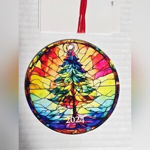 Unique Acrylic Suncatcher Printed Stained Glass Effect‎ ChristmasTree '24